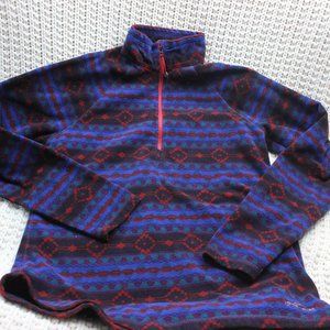 Eddie Bauer Quarter Zip Fleece Southwestern Aztec Layering Pullover